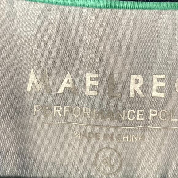 Maelreg Performance Golf Polo Stretch Shirt Men's XL Blue Abstract Geometric - Picture 5 of 9